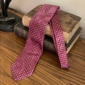 - Dior  giftable Polka Dot Silk Tie - Pink raspberry, sage & cream 215